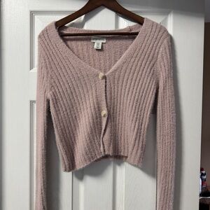 Cozy Pink V-Neck Cardigan
